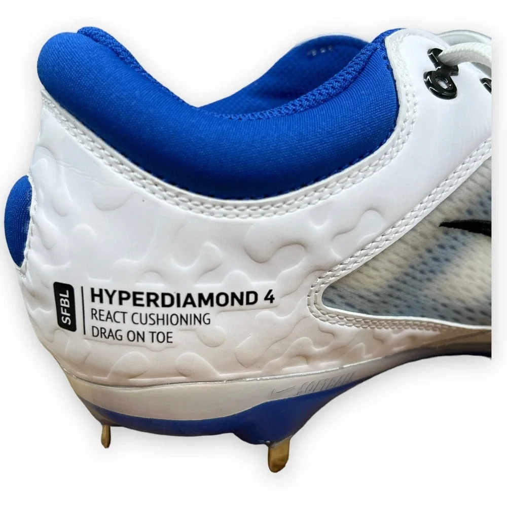 Nike Women's Baseball Cleats Softball Size 9.5 HyperDiamond‎ 4 Elite White Blue